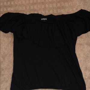 Off the shoulder ruffle